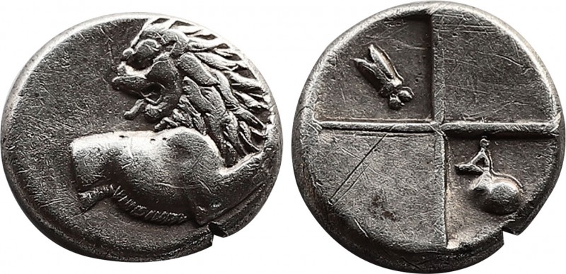 THRACE, Chersonesos. Circa 386-338 BC. AR Hemidrachm (11,6mm, 2.26 g). Forepart ...