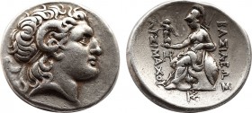Kings of Thrace. Lysimachos AR Tetradrachm. Pella, 286-281 BC. Diademed head of the deified Alexander right, with horn of Ammon / Athena Nikephoros se...