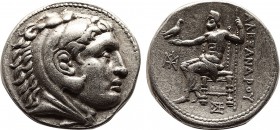 Kingdom of Macedon. Alexander III AR Tetradrachm.
Kingdom of Macedon. Alexander III AR Tetradrachm. Amphipolis c. 310-294. Head of Herakles r., weari...
