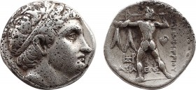 KINGS of MACEDON. Demetrios I Poliorketes. 306-283 BC. AR Drachm (16,6mm 4,23gr). Ephesos mint. Struck circa 301-295 BC. Diademed head right, with bul...