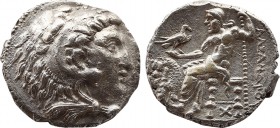 EASTERN EUROPE. Imitation of Alexander III 'the Great' of Macedon (3rd-2nd centuries BC). Tetradrachm.
Obv: Head of Herakles right, wearing lion skin...