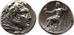 Macedonia, Alexander III The Great; 336-323 BC. Uncertain Greece or Macedonia, c. 310-275 BC, Tetradrachm, 16.94g. 27,3mm Price-844. Obv: Head of Hera...