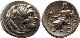 MACEDON. Kingdom of Macedon. Philip III, 323-317 B.C. AR Drachm (4.23 gm)17,4mm, Sardes Mint, ca. 323/2 B.C.
. Struck in the name of Alexander III (t...