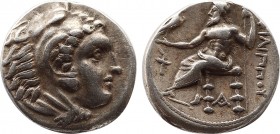 Greek
Kings of Macedon. Sardeis. Philip III Arrhidaeus 323-317 BC. Drachm AR 16,9mm., 4,27g. Head of Herakles right, wearing lion skin / Zeus Aëtophor...