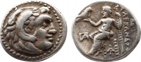 Kingdom of Macedonia - Alexander III (336-323 BC) - AR Drachm (Kolophon, struck under Menander or Kleitos, circa 322-319 BC, 4.17 g) 16,9mm - Head of ...