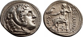 MACEDON, Kings of. Alexander III. 336-323 BC. AR Tetradrachm (17.14 gm 27,4mm ). Amphipolis mint. Struck 315-294 BC. Head of Herakles right, wearing l...