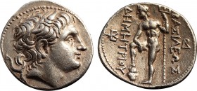 KINGS of MACEDON. Demetrios I Poliorketes. 306-283 BC. AR Tetradrachm (17.1 gm, 29,7mm 12h). Amphipolis mint. Struck circa 289-288 BC. Diademed and ho...