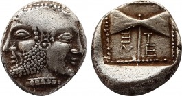 Greek Coins
ISLANDS OFF TROAS, Tenedos. (Circa 550-470 BC). AR Didrachm. Obv:Janiform male and female heads (Zeus and Hera?). Rev: Labrys within dott...
