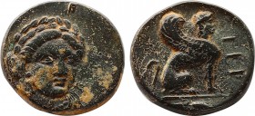 TROAS. Gergis. Ae (Circa 350-241 BC).
Obv: Head of Sibyl Herophile facing slightly right, wearing laurel wreath.
Rev: ΓΕΡ.
Sphinx seated right.
BMC 9....