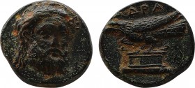 Mysia, Adramytaeum c.362 BC, Ae facing head of laureate Zeus looking right, rev ADRA above eagle standing left on altar (BMC Ionia -; Traité pl.170, 1...