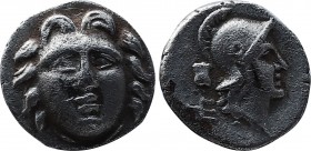 Greek Coins
PISIDIA. Selge. Obol (Circa 350-300 BC).
Obv: Facing gorgoneion.
Rev: Helmeted head of Athena right; astragalos to left.
SNG BN 1930-4.
Co...