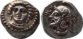 Greek Coins
CILICIA. Tarsos. Tarkumuwa (Datames) (Satrap of Cilicia and Cappadocia, 384-361/0 BC). Hemiobol.
Obv: Female head facing slightly left.
Re...