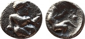 Greek
Cilicia. Uncertain mint circa 400-300 BC.
Hemiobol AR
7 mm., 0,34 g.
very fine