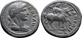 Roman Provincial
Phrygia. Hierapolis . Pseudo-autonomous issue circa AD 176-225. Bronze Æ 24mm., 11,12g. BOYΛH; draped, laureate and veiled bust of Bo...