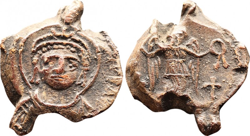 Byzantine Lead Seal Lustinianus I (527-565)

Obverse, bust of Lustinian I, fro...