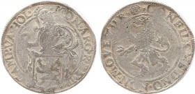 NETHERLANDS. Holland. Lion Dollar or Leeuwendaalder (1576).
Obv: MO NO ARG ORDIN HOL.
Knight standing left, head right, holding up garnished coat-of...