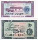 Albania, 1976 Issues Lot, 5-10 Leke, UNC, B220b & B221b, Total 2 Banknotes