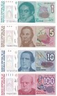 Argentina, 1986-87 Issues Lot, 1-5-10-100 Australes, UNC, ,