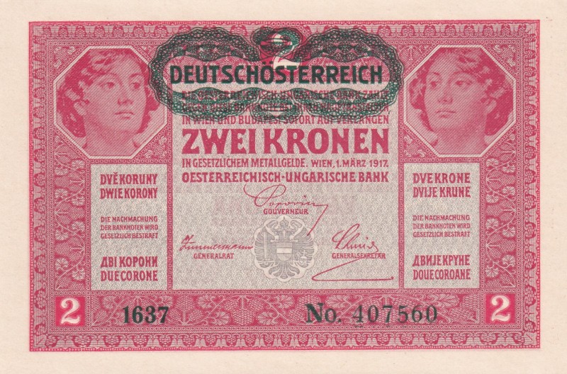 Austria, 2 Kronen 1919, UNC, P#50,