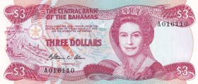 Bahamas, 3 Dollars, 1974, UNC, B309a,