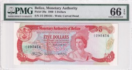 Belize, 5 Dollars, 1980, PMG 66EPQ, P#39a,
