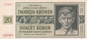Bohemia & Moravia, 20 Korun Specimen, 1944, UNC, B109bs1,