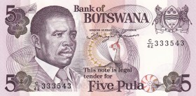 Botsvana, 5 Pula, 1992, UNC, B111a,