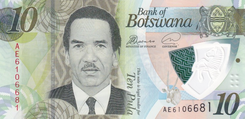 Botsvana, 10 Pula, 2018, UNC, B129a, This is Botswana’s first polymer note, and ...
