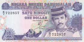 Brunei, 1 Dollar, 1989, UNC, B113a,
