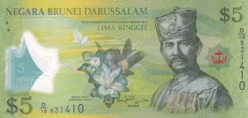 Brunei, 5 Dollars, 2011, UNC, B302a, Polymer