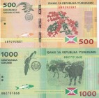 Burundi, 2015 Issues Lot, 500 & 1.000 Francs, UNC, , B236a & B237a