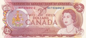 Canada, 1974, 2 Dollars, UNC, B349b, Sig.: Crow/Bouey. Bundling flaw