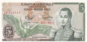 Colombia, 1979, 5 Pesos oro, UNC, B949o,