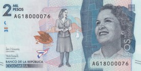 Colombia, 2017, 2.000 Pesos, UNC, B993c,