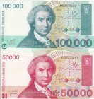 Croatia, 2013 Issues Lot, 50.000-100.000 Dinars, UNC, , B311 & B312