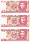 Cuba, 2005, 3 Pesos Lot, UNC, B903b, 3 consecutive banknotes