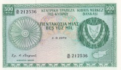 Cyprus, 1979, 500 Mils, UNC, B302l, Counting flaws