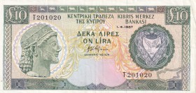 Cyprus, 1987, 10 Pounds, VF, B315a,