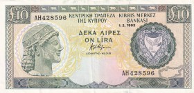 Cyprus, 1992, 10 Pounds, XF+, B315e,