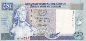 Cyprus, 2004, 20 Pound, VF+, B321c,