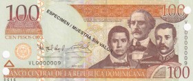 Dominican Republic, 100 Pesos oro Specimen, 2010, UNC, B700as,