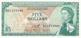 East Caribbean States, 5 Dollars, 1965, UNC, B102c10,