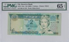 Fiji, 2 Dollars, 2002, PMG 65EPQ, B515a,