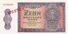 German Democratic Republic, 10 Mark Specimen Proof, 1954, UNC, B210ps,