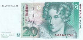Germany, 20 Mark, 1993, UNC, B224z, Replacement