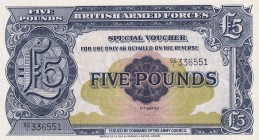 Great Britain, 5 Pounds, UNC (British Armed Forces - 2nd Series), ,