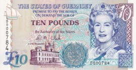 Guernsey, 10 Pounds, 1995, UNC, B162b, Counting flaw, low number