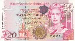 Guernsey, 20 Pounds, 2009, UNC, B166a,