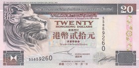 Hong Kong, 20 Dollars, 2002, UNC, B681k,