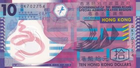 Hong Kong, 10 Dollars, 2012, UNC, B820c, Polymer